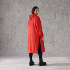 Damen Hoody Avantgarde Baumwolle Rot, gerader Schnitt, Kapuze, Oversize große Größen – Rafay