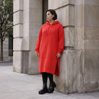 Damen Hoody Avantgarde Baumwolle Rot, gerader Schnitt, Kapuze, Oversize große Größen – Rafay