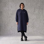 Damen Hoody Avantgarde Baumwolle Dunkelblau, gerader Schnitt, Kapuze, Oversize große Größen – Rafay