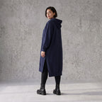 Damen Hoody Avantgarde Baumwolle Dunkelblau, gerader Schnitt, Kapuze, Oversize große Größen – Rafay