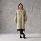 Damen Hoody Avantgarde Baumwolle Beige, gerader Schnitt, Kapuze, Oversize große Größen – Rafay