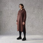 Damen Hoody Avantgarde Baumwolle Schokobraun, gerader Schnitt, Langarm, Kapuze, Oversize große Größen – Rafay