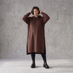 Damen Hoody Avantgarde Baumwolle Schokobraun, gerader Schnitt, Langarm, Kapuze, Oversize große Größen – Rafay