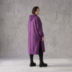Damen Hoody Avantgarde Baumwolle Lila, gerader Schnitt, Langarm, Kapuze, Oversize große Größen – Rafay