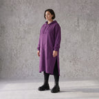 Damen Hoody Avantgarde Baumwolle Lila, gerader Schnitt, Langarm, Kapuze, Oversize große Größen – Rafay