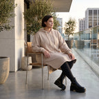 Damen Jacke Avantgarde Baumwolle Sand, gerader Schnitt, Kapuze, Oversize große Größen – Rafay