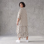 Damen Rock Avantgarde Viskose White/Schwarz, Ballonschnitt, Punkte, Elastikbund, Oversize große Größen – AKH Premium