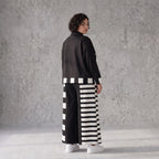 Damen Jacke Avantgarde Rayon Schwarz/Weiß, kastiger Schnitt, Oversize große Größen – AKH Premium