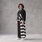 Damen Jacke Avantgarde Rayon Schwarz/Weiß, kastiger Schnitt, Oversize große Größen – AKH Premium