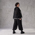 Damen Hose Avantgarde Baumwolle Schwarz, gerader Schnitt, Oversize große Größen – AKH Premium