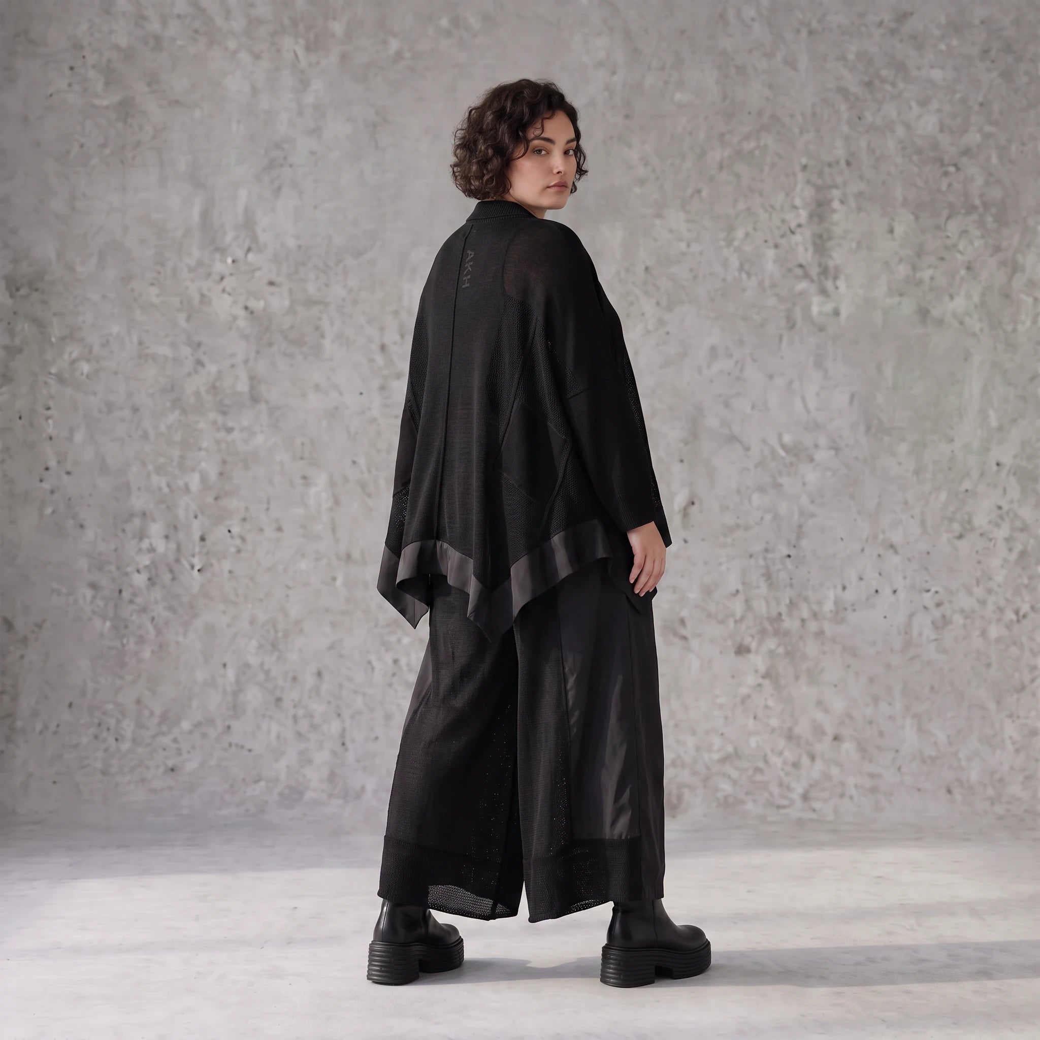 Damen Hose Avantgarde Baumwolle Schwarz, Marlene, Oversize große Größen – AKH Premium
