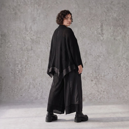 Damen Hose Avantgarde Baumwolle Schwarz, Marlene, Oversize große Größen – AKH Premium