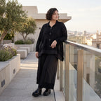 Damen Hose Avantgarde Baumwolle Schwarz, Marlene, Oversize große Größen – AKH Premium