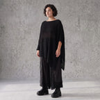 Damen Shirt Avantgarde Baumwolle Schwarz, asymmetrisch, U-Ausschnitt, Oversize große Größen – AKH Premium