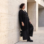 Damen Shirt Avantgarde Baumwolle Schwarz, gerader Schnitt, Kurzarm, Knopfleiste, Oversize große Größen – AKH Premium