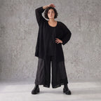 Damen Shirt Avantgarde Baumwolle Schwarz, A-Linie, Oversize große Größen – AKH Premium