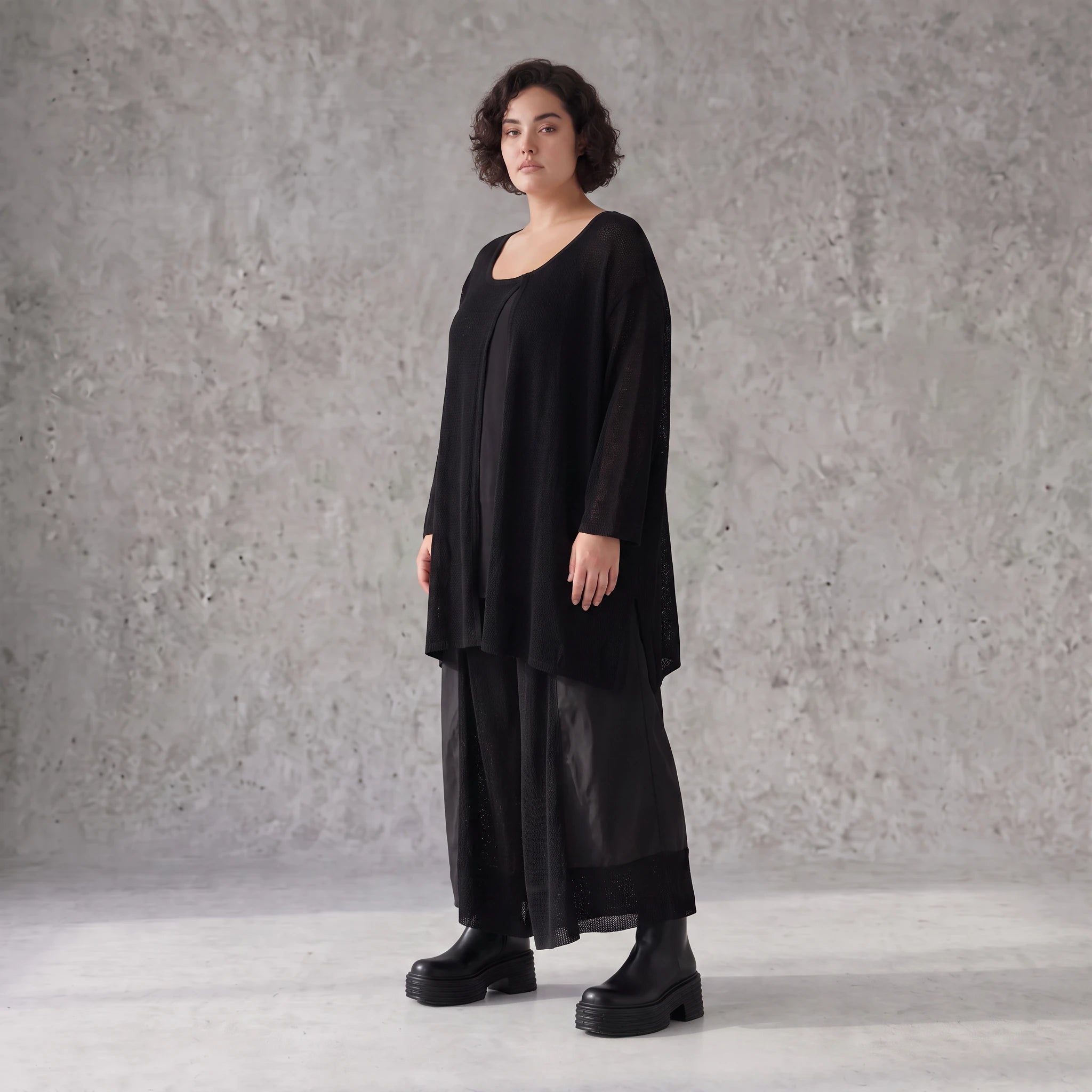Damen Shirt Avantgarde Baumwolle Schwarz, A-Linie, Oversize große Größen – AKH Premium