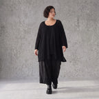 Damen Shirt Avantgarde Baumwolle Schwarz, A-Linie, Oversize große Größen – AKH Premium