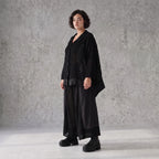 Damen Jacke Avantgarde Baumwolle Schwarz, A-Linie, Knopfleiste, Oversize große Größen – AKH Premium
