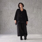 Damen Jacke Avantgarde Baumwolle Schwarz, A-Linie, Knopfleiste, Oversize große Größen – AKH Premium