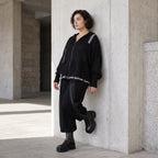 Damen Jacke Avantgarde Baumwolle Schwarz, Kapuze, Oversize große Größen – AKH Premium