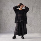 Damen Shirt Avantgarde Baumwolle Schwarz, A-Linie, Langarm, Oversize große Größen – AKH Premium