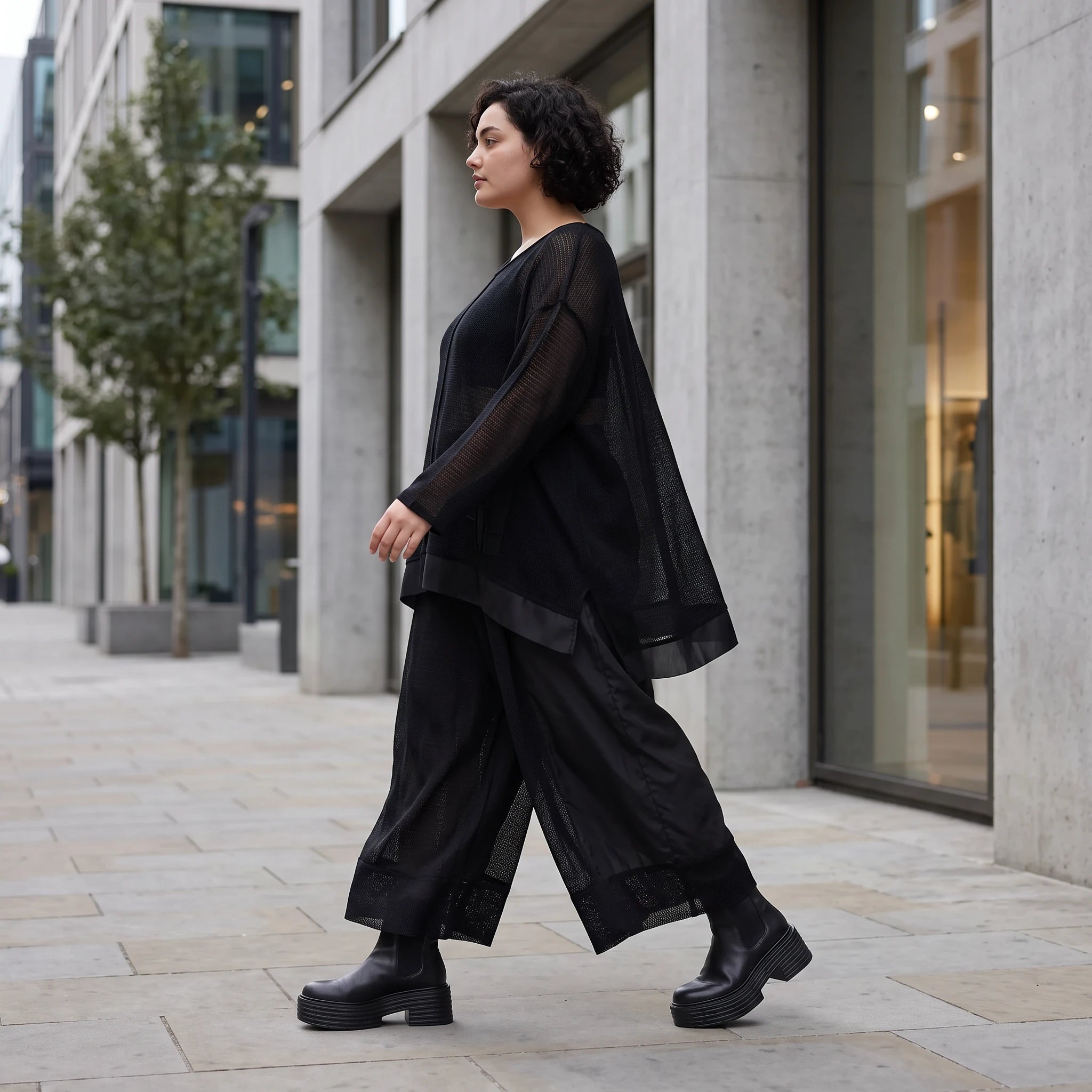 Damen Shirt Avantgarde Baumwolle Schwarz, A-Linie, Langarm, Oversize große Größen – AKH Premium