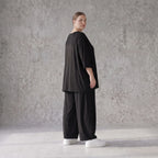 Damen Shirt Avantgarde Lyocell Schwarz, A-Linie, 3/4-Arm, Flügeltaschen, Oversize große Größen – AKH Premium