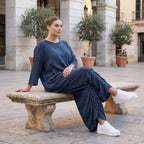 Damen Shirt Avantgarde Lyocell Petrol, A-Linie, 3/4-Arm, Flügeltaschen, Oversize große Größen – AKH Premium