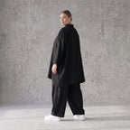 Damen Bluse Avantgarde Lyocell Schwarz, A-Linie, Knopfleiste, Oversize große Größen – AKH Premium