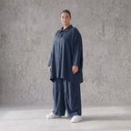 Damen Bluse Avantgarde Lyocell Petrol, A-Linie, Knopfleiste, Oversize große Größen – AKH Premium