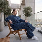 Damen Bluse Avantgarde Lyocell Petrol, A-Linie, Knopfleiste, Oversize große Größen – AKH Premium