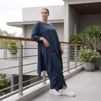 Damen Shirt Avantgarde Lyocell Petrol, A-Linie, Kurzarm, Volant, Oversize große Größen – AKH Premium