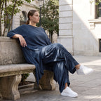 Damen Shirt Avantgarde Lyocell Petrol, A-Linie, Kurzarm, Volant, Oversize große Größen – AKH Premium