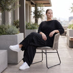 Damen Hose Avantgarde Lyocell Schwarz, Ballonschnitt, Flügeltaschen, Oversize große Größen – AKH Premium