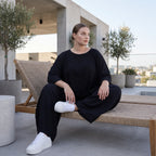 Damen Hose Avantgarde Lyocell Schwarz, Ballonschnitt, Oversize große Größen – AKH Premium