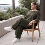 Damen Hose Avantgarde Lyocell Khaki, Ballonschnitt, Oversize große Größen – AKH Premium