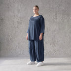 Damen Hose Avantgarde Lyocell Petrol, Ballonschnitt, Flügeltaschen, Oversize große Größen – AKH Premium