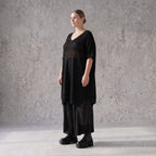 Damen Shirt Avantgarde Baumwolle Schwarz, A-Linie, Langarm, V-Ausschnitt, Oversize große Größen – AKH Premium