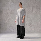 Damen Shirt Avantgarde Baumwolle Grau, A-Linie, Langarm, V-Ausschnitt, Oversize große Größen – AKH Premium