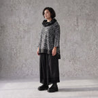 Damen Shirt Avantgarde Viskose Schwarz/Grau, asymmetrisch, Langarm, Rollkragen, Oversize große Größen – AKH Premium