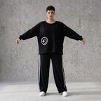 Sweatshirt mit Smileyprint und asymmetrischer Tasche aus weichem French Terry Rundhals
