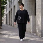 Sweatshirt mit Smileyprint und asymmetrischer Tasche aus weichem French Terry Rundhals