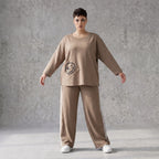 Jogger-Hose im Retro College Look aus French Terry mit weißen Kontraststreifen Ballonform
