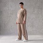 Jogger-Hose im Retro College Look aus French Terry mit weißen Kontraststreifen Ballonform