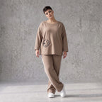 Jogger-Hose im Retro College Look aus French Terry mit weißen Kontraststreifen Ballonform