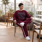 Kastiges Langarmshirt aus French Terry mit Statement Print und sichtbaren Außennähten