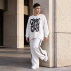 Kastiges Langarmshirt mit Statement Print und Außennähten aus French Terry Stretch urban