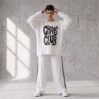 Kastiges Langarmshirt mit Statement Print und Außennähten aus French Terry Stretch urban