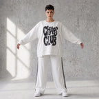 Kastiges Langarmshirt mit Statement Print und Außennähten aus French Terry Stretch urban